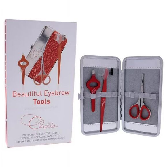 Chella Beautiful Eyebrow Tool Kit – NEW – Tweezers, Scissors & Razor Set – Preci - Picture 1 of 1